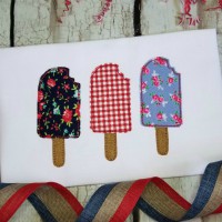 Popsicle Trio Machine Applique Design - Triple/Bean Stitch